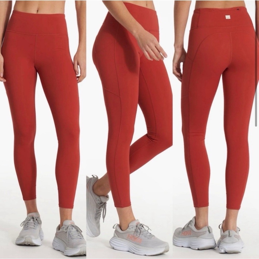 Vuori Stride Performance Leggings Womens XL Red Workout Active Casual‎
